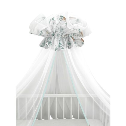 Baldachin, MimiNu, Din tull, Mare, Cu funda din bumbac, Dimensiune 400x170 cm, Materiale certificate Oeko Tex Standard 100, Lulu Natural