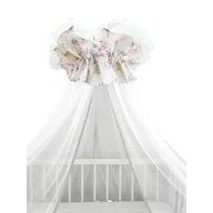 Baldachin, MimiNu, Din tull, Mare, Cu funda din bumbac, Dimensiune 400x170 cm, Materiale certificate Oeko Tex Standard 100, Sweet Deer Pink 