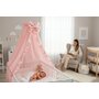 Baldachin, MimiNu, Pentru patut, Cu funda si volanas, 210x145 cm, Materiale certificate Oeko Tex Standard 100, Colectia Royal, Powder Pink - 2