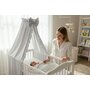 Baldachin, MimiNu, Pentru patut, Cu funda si volanas, 210x145 cm, Material certificat Oeko Tex Standard 100, Colectia Royal, Grey - 2