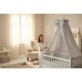 Baldachin, MimiNu, Pentru patut, Cu funda si volanas, 210x145 cm, Material certificat Oeko Tex Standard 100, Colectia Royal, Grey - 3
