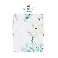 MimiNu - Cearceaf cu elastic pentru patut 120X60 cm, Din bumbac, Peonie Mint