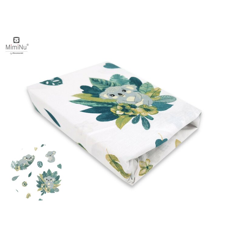 Miminu - cearceaf cu elastic pentru patut 120x60 cm, din bumbac, tropical light
