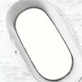 Cearceaf cu elastic, MimiNu, Pentru landou, carucior si cosulet, 80x35 cm, Din Jerseu, Material certificat Oeko Tex Standard 100, Alb - 1