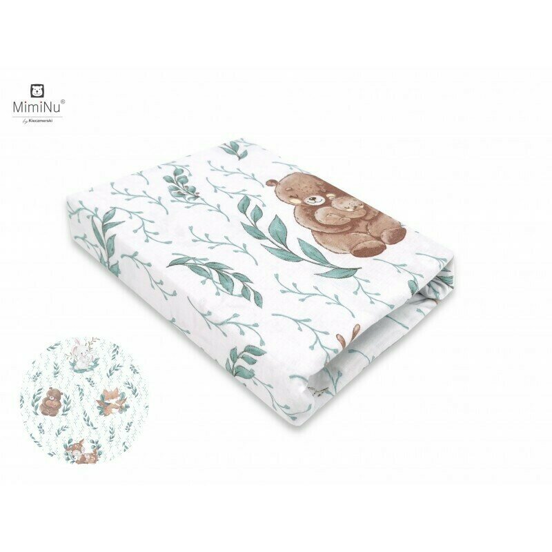 MimiNu - Cearceaf cu elastic pentru patut co-sleeper, Leonie, Dimensiune 83 x 50 cm, Din bumbac certificat Oeko Tex Standard 100, Lulu Natural