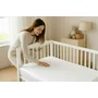 Cearceaf cu elastic, MimiNu, Pentru patut leagan sau patut co-sleeper, Dimensiune 90x40 cm, Din bumbac certificat Oeko Tex Standard 100, Mini Gray Stars - 2