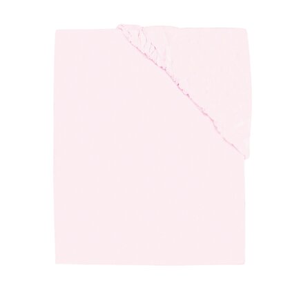 Cearceaf cu elastic, MimiNu, Jerse, Pentru patut 120X60 cm, Material certificat Oeko Tex Standard 100, Light Pink