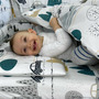 MimiNu - Cosulet bebelus pentru dormit, Baby Cocoon 75x55 cm, Husa 100% bumbac, Din bumbac certificat Oeko Tex Standard 100, Childrens Journey Grey - 3