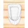 Cosulet bebelus, MimiNu, Pentru dormit, Baby Cocoon 75x55 cm, Husa 100% bumbac, Din bumbac certificat Oeko Tex Standard 100, Mini Gray Stars - 2