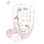 MimiNu - Cosulet bebelus pentru dormit, Baby Cocoon 75x55 cm, Husa 100% bumbac, Din bumbac certificat Oeko Tex Standard 100, Baby Shower Pink - 1