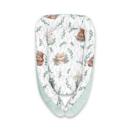 Cosulet bebelus, MimiNu, Pentru dormit, Baby Cocoon 75x55 cm, Husa 100% bumbac, Din bumbac certificat Oeko Tex Standard 100, Lulu Natural