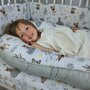 MimiNu - Cosulet bebelus pentru dormit cu doua fete, Baby Nest 105x66 cm, Husa 100% bumbac, Din bumbac certificat Oeko Tex Standard 100, Cu salteluta din burete, Detasabila, Lulu Rose/Grey - 2