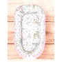 Cosulet bebelus, MimiNu, Pentru dormit, Cu doua fete, Baby Nest 105x66 cm, Husa 100% bumbac si catifea moale, Materiale certificate Oeko Tex Standard 100, Cu salteluta, Detasabila, Velvet Sweet Deer Pink - 2