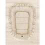 Cosulet bebelus, MimiNu, Pentru dormit, Baby Nest 55 x 75 cm, Cu Volanase, Din catifea, Nugat - 2