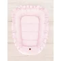 Cosulet bebelus, MimiNu, Pentru dormit, Baby Nest 55 x 75 cm, Cu Volanase, Din catifea, Pink - 2