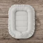 Cosulet bebelus, MimiNu, Pentru dormit, Baby Nest 55 x 75 cm, Cu Volanase, Husa 100% bumbac, Din bumbac certificat Oeko Tex Standard 100, Colectia Royal, Grey - 3