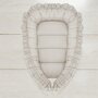 Cosulet bebelus, MimiNu, Pentru dormit, Baby Nest 55 x 75 cm, Cu Volanase, Husa 100% bumbac, Din bumbac certificat Oeko Tex Standard 100, Colectia Royal, Beige - 2