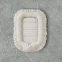 Cosulet bebelus, MimiNu, Pentru dormit, Baby Nest 55 x 75 cm, Cu Volanase, Husa 100% bumbac, Din bumbac certificat Oeko Tex Standard 100, Colectia Royal, Beige - 2