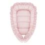 Cosulet bebelus, MimiNu, Pentru dormit, Baby Nest 55 x 75 cm, Cu Volanase, Husa 100% bumbac, Din bumbac certificat Oeko Tex Standard 100, Colectia Royal, Powder Pink - 1