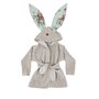 Halat de baie, MimiNu, Cu urechi, 2 - 5 ani, Moale, Cu buzunare, Cu cordon, Din bumbac si thermo fleece, Materiale certificate Oeko Tex Standard 100, Design, Let's Go Natural - 1