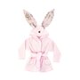 Halat de baie, MimiNu, Cu urechi, 2 - 5 ani, Moale, Cu buzunare, Cu cordon, Din bumbac si thermo fleece, Materiale certificate Oeko Tex Standard 100, Design, Little Ballerina Pink - 1
