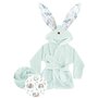 Halat de baie, MimiNu, Cu urechi, 2 - 5 ani, Moale, Cu buzunare, Cu cordon, Din bumbac si thermo fleece, Materiale certificate Oeko Tex Standard 100, Lulu Natural - 1
