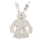 Halat de baie, MimiNu, Cu urechi, 2 - 5 ani, Moale, Cu buzunare, Cu cordon, Din bumbac si thermo fleece, Materiale certificate Oeko Tex Standard 100, Safari Beige - 1