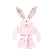 Halat de baie, MimiNu, Cu urechi, 5 - 7 ani, Moale, Cu buzunare, Cu cordon, Din bumbac si thermallerina fleece, Materiale certificate Oeko Tex Standard 100, Design, Little Ballerina Pink