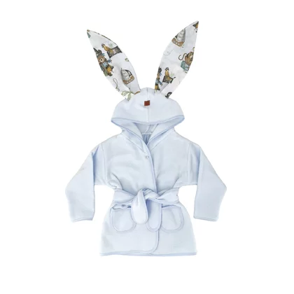 Halat de baie, MimiNu, Cu urechi, 5 - 7 ani, Moale, Cu buzunare, Cu cordon, Din bumbac si thermirates fleece, Materiale certificate Oeko Tex Standard 100, Design, Pirates Blue