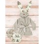 Halat de baie, MimiNu, Cu urechi, 5 - 7 ani, Moale, Cu buzunare, Cu cordon, Din bumbac si thermo fleece, Materiale certificate Oeko Tex Standard 100, Design, Calm Forest Natural - 2