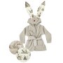 Halat de baie, MimiNu, Cu urechi, 5 - 7 ani, Moale, Cu buzunare, Cu cordon, Din bumbac si thermo fleece, Materiale certificate Oeko Tex Standard 100, Design, Calm Forest Natural - 1