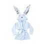 Halat de baie, MimiNu, Cu urechi, 5 - 7 ani, Moale, Cu buzunare, Cu cordon, Din bumbac si thermo fleece, Materiale certificate Oeko Tex Standard 100, Design, Let's Go Blue - 1