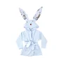 Halat de baie, MimiNu, Cu urechi, 5 - 7 ani, Moale, Cu buzunare, Cu cordon, Din bumbac si thermo fleece, Materiale certificate Oeko Tex Standard 100, Design, Let's Go Blue - 1