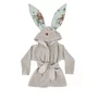 Halat de baie, MimiNu, Cu urechi, 5 - 7 ani, Moale, Cu buzunare, Cu cordon, Din bumbac si thermo fleece, Materiale certificate Oeko Tex Standard 100, Design, Let's Go Natural - 1