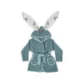 Halat de baie, MimiNu, Cu urechi, 5 - 7 ani, Moale, Cu buzunare, Cu cordon, Din bumbac si thermo fleece, Materiale certificate Oeko Tex Standard 100, Parachutes Olive - 1