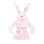 Halat de baie, MimiNu, Cu urechi, 5 - 7 ani, Moale, Cu buzunare, Cu cordon, Din bumbac si thermo fleece, Materiale certificate Oeko Tex Standard 100, Sweet Deer Pink - 1