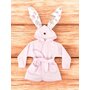 Halat de baie, MimiNu, Cu urechi, 5 - 7 ani, Moale, Cu buzunare, Cu cordon, Din bumbac si thermo fleece, Materiale certificate Oeko Tex Standard 100, Sweet Deer Pink - 2