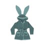 Halat de baie, MimiNu, Cu urechi, 6 - 24 luni, Moale, Cu volanase, Cu buzunare, Cu cordon, Din bumbac si thermo fleece, Materiale certificate Oeko Tex Standard 100, Colectia Royal, Nepal Green - 1