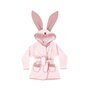 Halat de baie, MimiNu, Cu urechi, 6 - 24 luni Moale, Cu volanase, Cu buzunare, Cu cordon, Din bumbac si thermo fleece, Materiale certificate Oeko Tex Standard 100, Colectia Royal, Powder Pink
