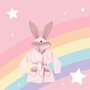 Halat de baie, MimiNu, Cu urechi, 6 - 24 luni Moale, Cu volanase, Cu buzunare, Cu cordon, Din bumbac si thermo fleece, Materiale certificate Oeko Tex Standard 100, Colectia Royal, Powder Pink - 2