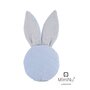 MimiNu - Jucarie zornaitoare din catifea matlasata, Mini Bunny, Blue - 1