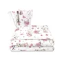 Lenjerie patut cu 3 piese, MimiNu, Pentru patut 120x60 cm, Cu protectie laterala, Din bumbac certificat Oeko Tex Standard 100, Design, Pink Ballerina - 1