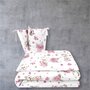 Lenjerie patut cu 3 piese, MimiNu, Pentru patut 120x60 cm, Cu protectie laterala, Din bumbac certificat Oeko Tex Standard 100, Design, Pink Ballerina - 2