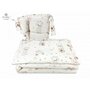 MimiNu - Lenjerie patut 3 piese, Cu protectie laterala, Cu volanase, Din bumbac certificat Oeko Tex Standard 100, Pentru patut 120x60 cm, Design, Powdery Pink Ballerina - 1