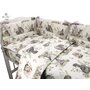 MimiNu - Lenjerie patut 3 piese, Cu protectie laterala, Din bumbac certificat Oeko Tex Standard 100, Pentru patut 120x60 cm, Design, Calm Forest Natural - 2