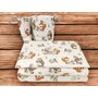 Lenjerie patut cu 3 piese, MimiNu, Pentru patut 120x60 cm, Cu protectie laterala, Din bumbac certificat Oeko Tex Standard 100, Design, Time for fun - 2