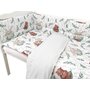 Lenjerie patut cu 3 piese, MimiNu, Pentru patut 120x60 cm, Cu protectie laterala, Din bumbac certificat Oeko Tex Standard 100, Lulu natural - 4