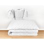Lenjerie patut cu 3 piese, MimiNu, Pentru patut 120x60 cm, Cu protectie laterala, Din bumbac certificat Oeko Tex Standard 100, Mini Gray Stars - 2
