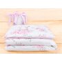 Lenjerie patut cu 3 piese, MimiNu, Pentru patut 120x60 cm, Cu protectie laterala, Din bumbac certificat Oeko Tex Standard 100, Peonie Pink - 2