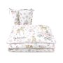 Lenjerie patut cu 3 piese, MimiNu, Pentru patut 120x60 cm, Cu protectie laterala, Din bumbac certificat Oeko Tex Standard 100, Sweet Deer Pink